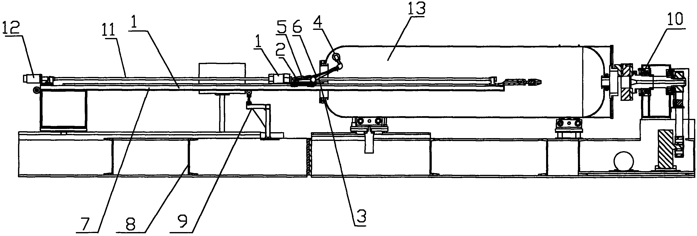 Processing device used for inner wall of barrel body
