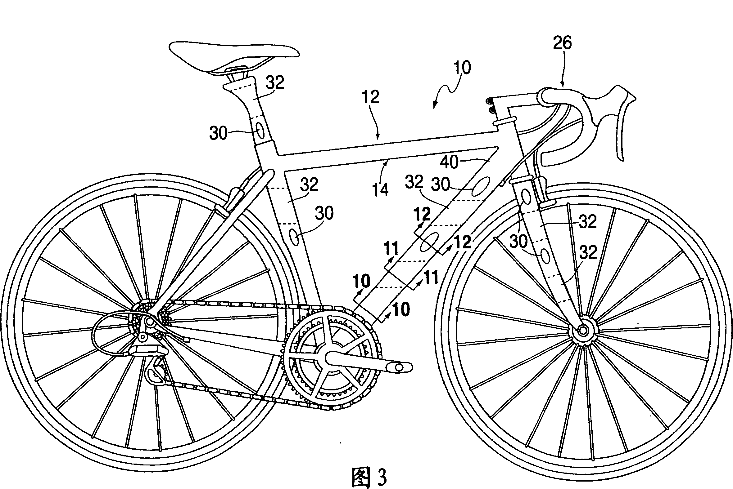 Bicycle having multiple tube frame structure.