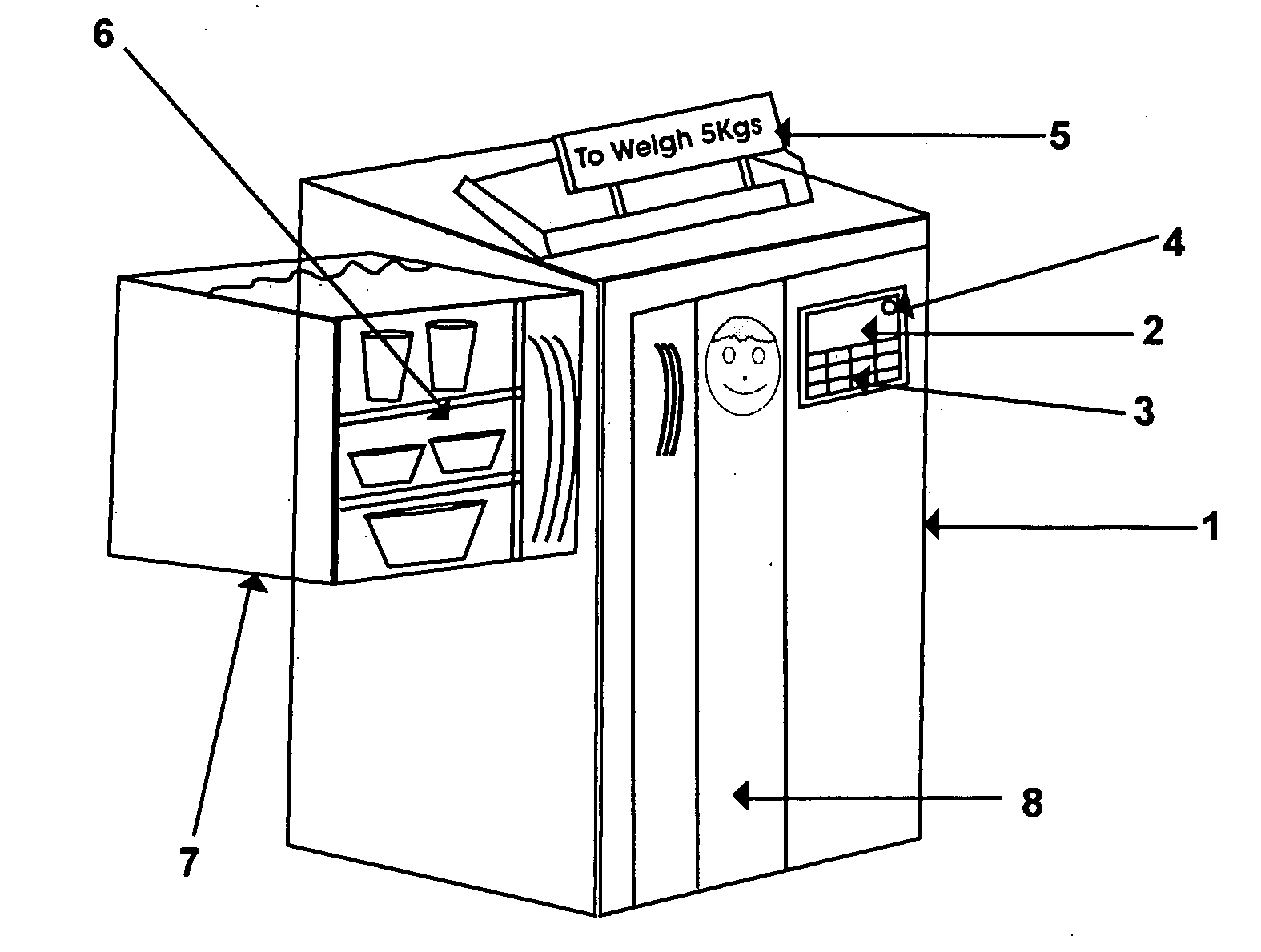 Refrigerator for obese persons