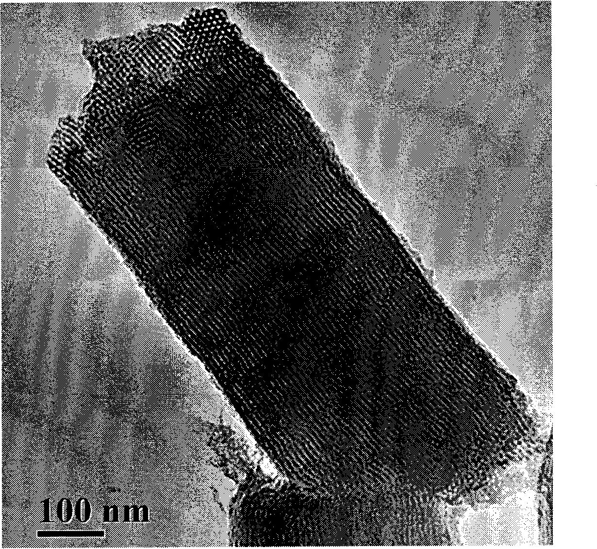 Bar-shaped ordered mesopore silicon dioxide nano material and preparation method thereof