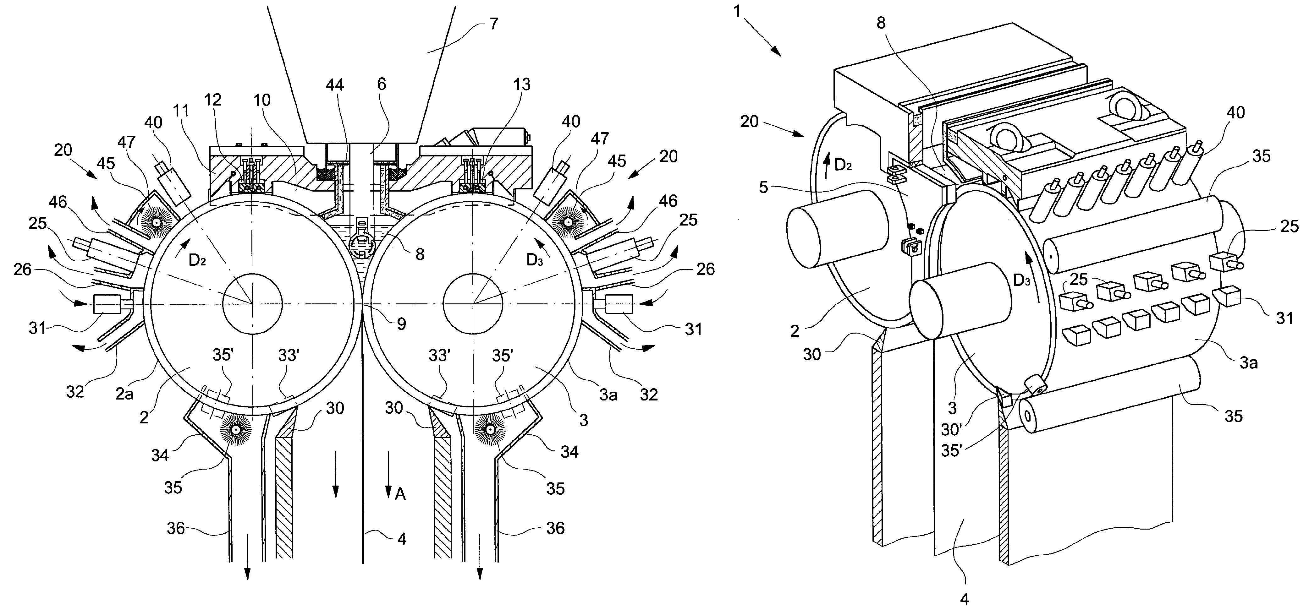 Apparatus for the continuous surface cleaning of rotationally movable casting rolls of a strip-casting machine