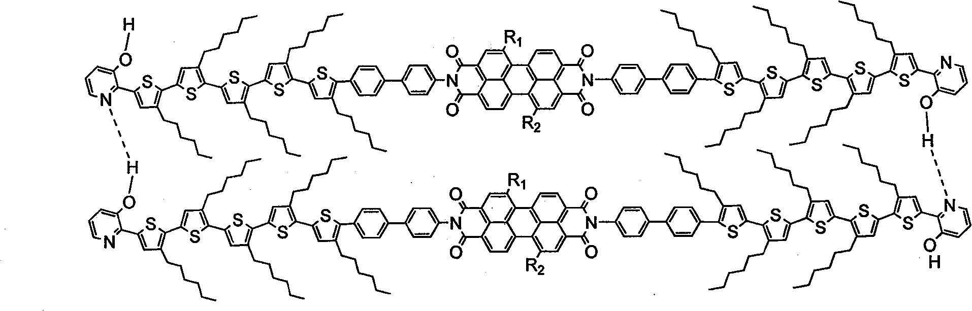 Supermolecule type organic solar battery material and preparation method thereof