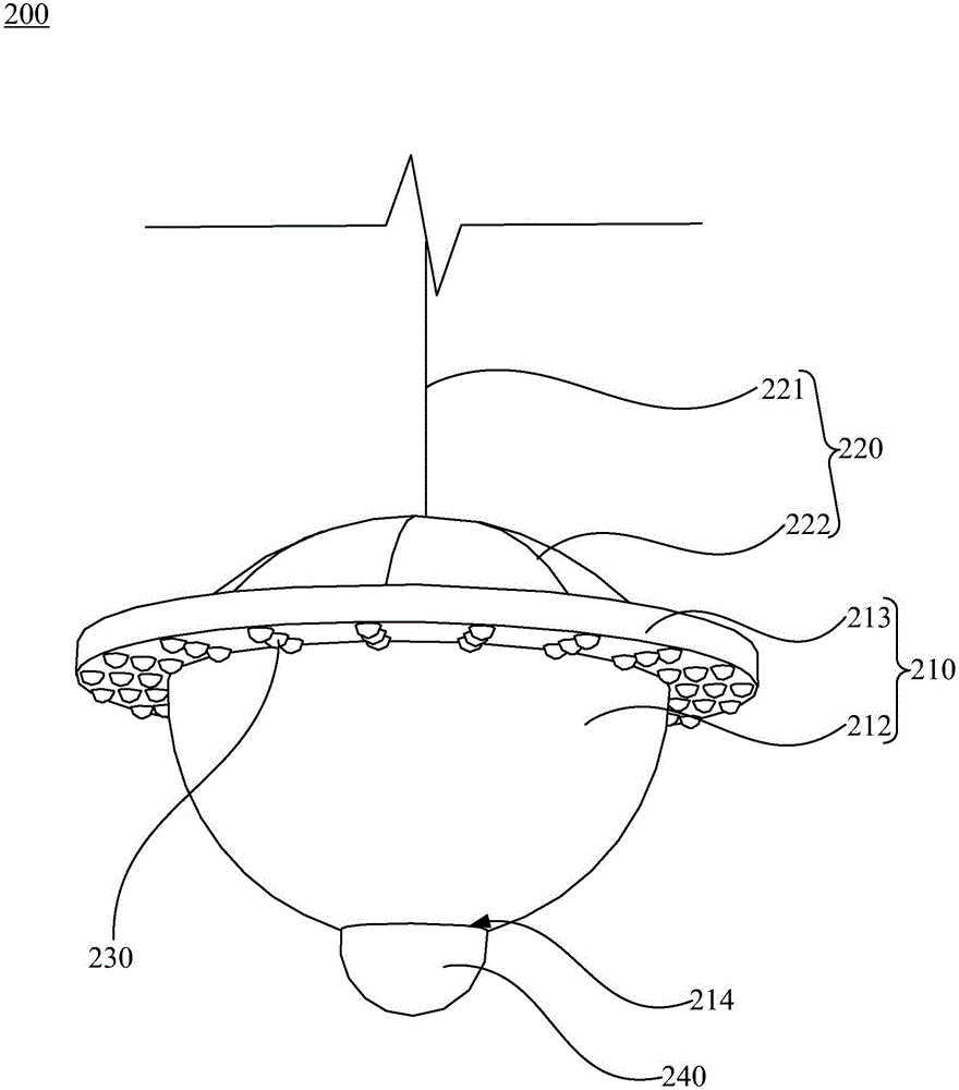 Air film building and emergency lighting lamp thereof