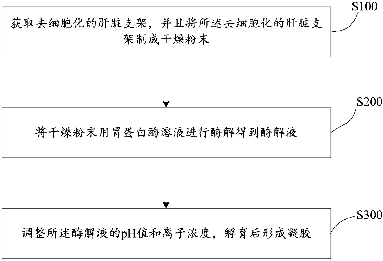 Hepatic cell specificity culture matrix gel and preparation method thereof