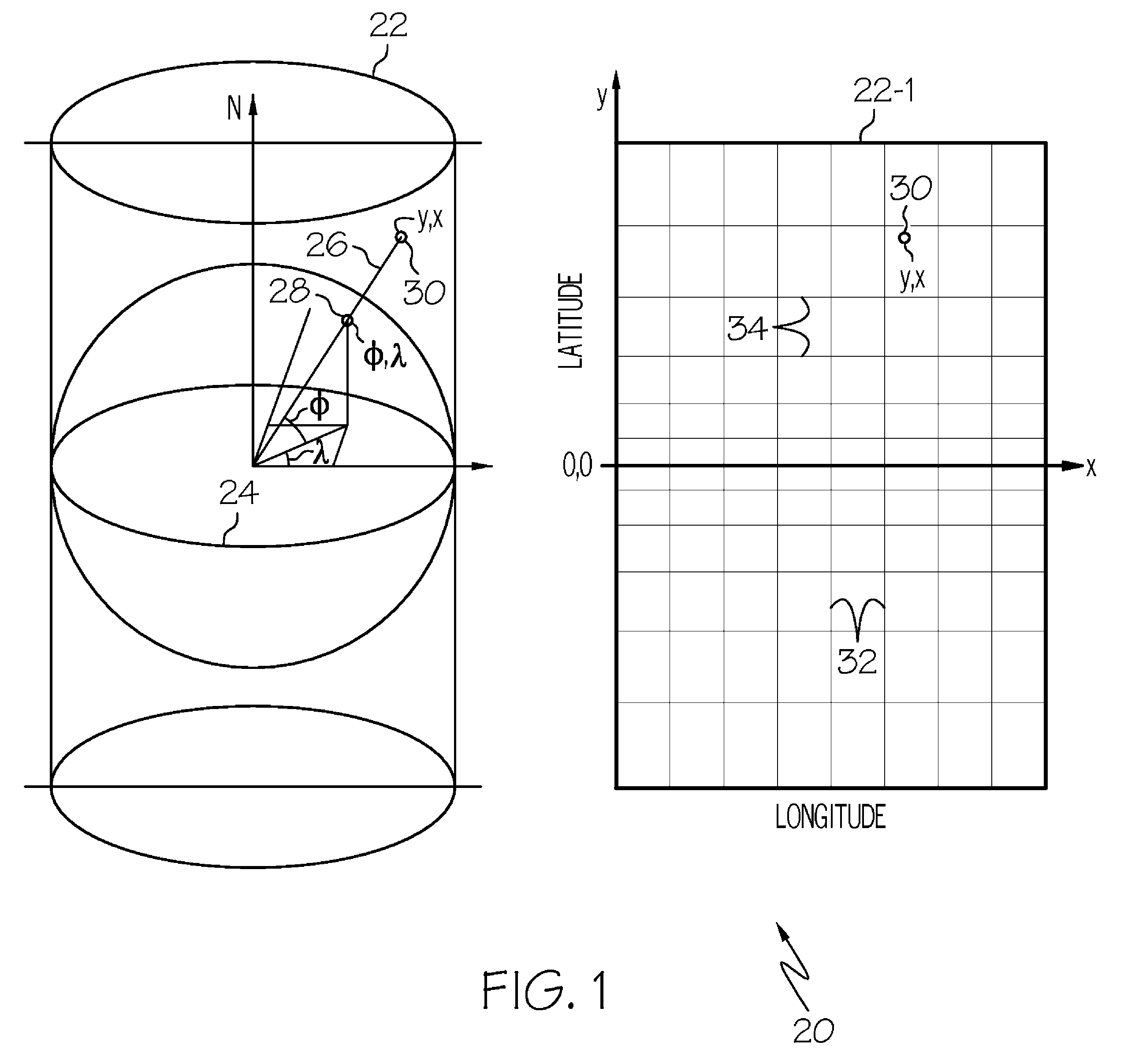 Azimuthal equidistant projection navigation display and method