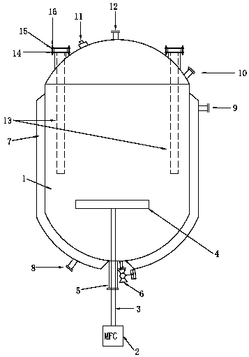 Polymerization kettle for producing suspension polytetrafluoroethylene