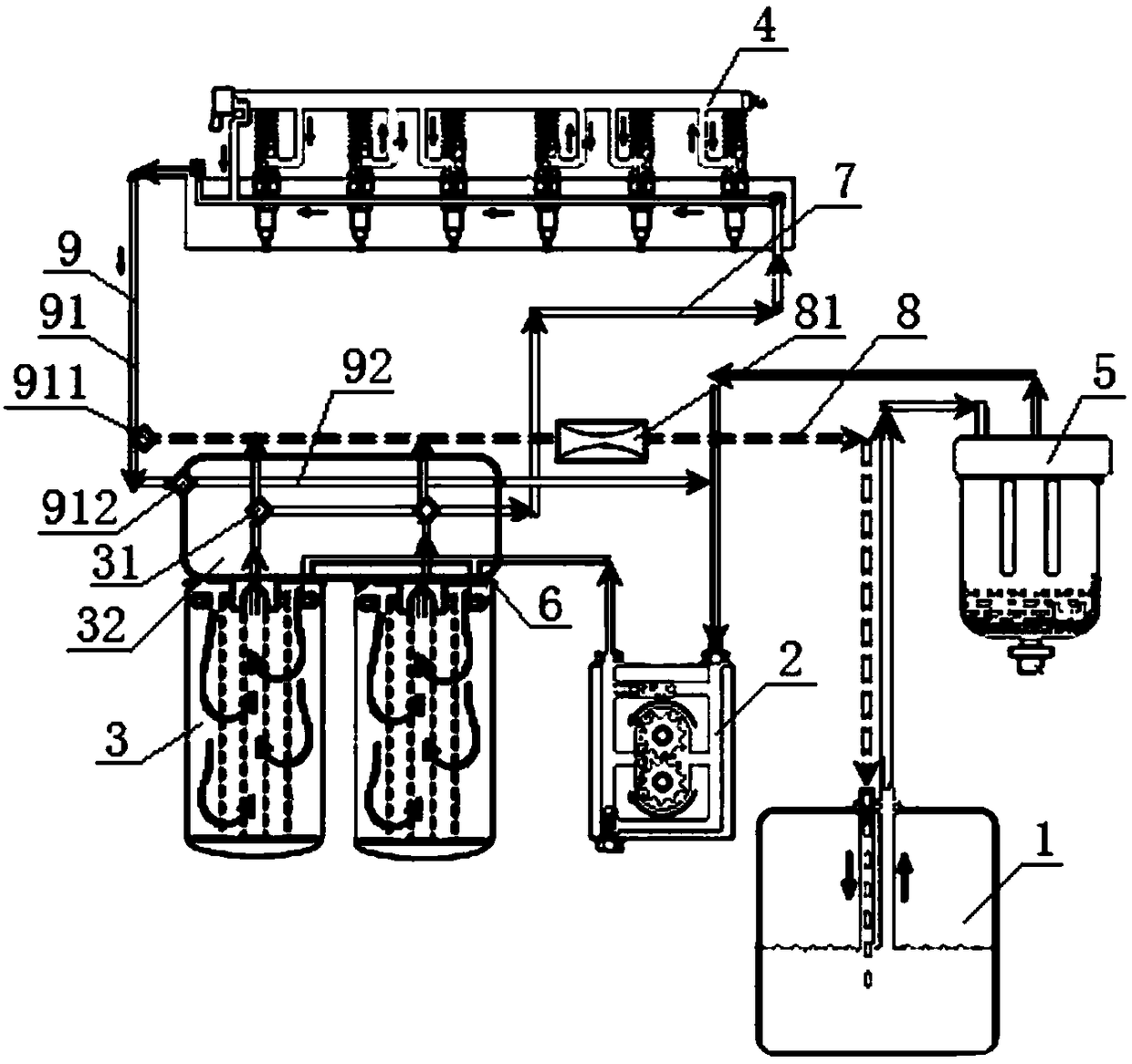 Fuel system of heavy-duty diesel engine