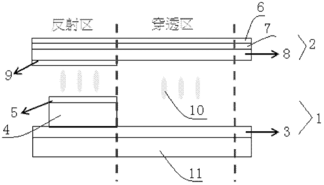Display panel of transflective transparent display and sub-pixel structure thereof