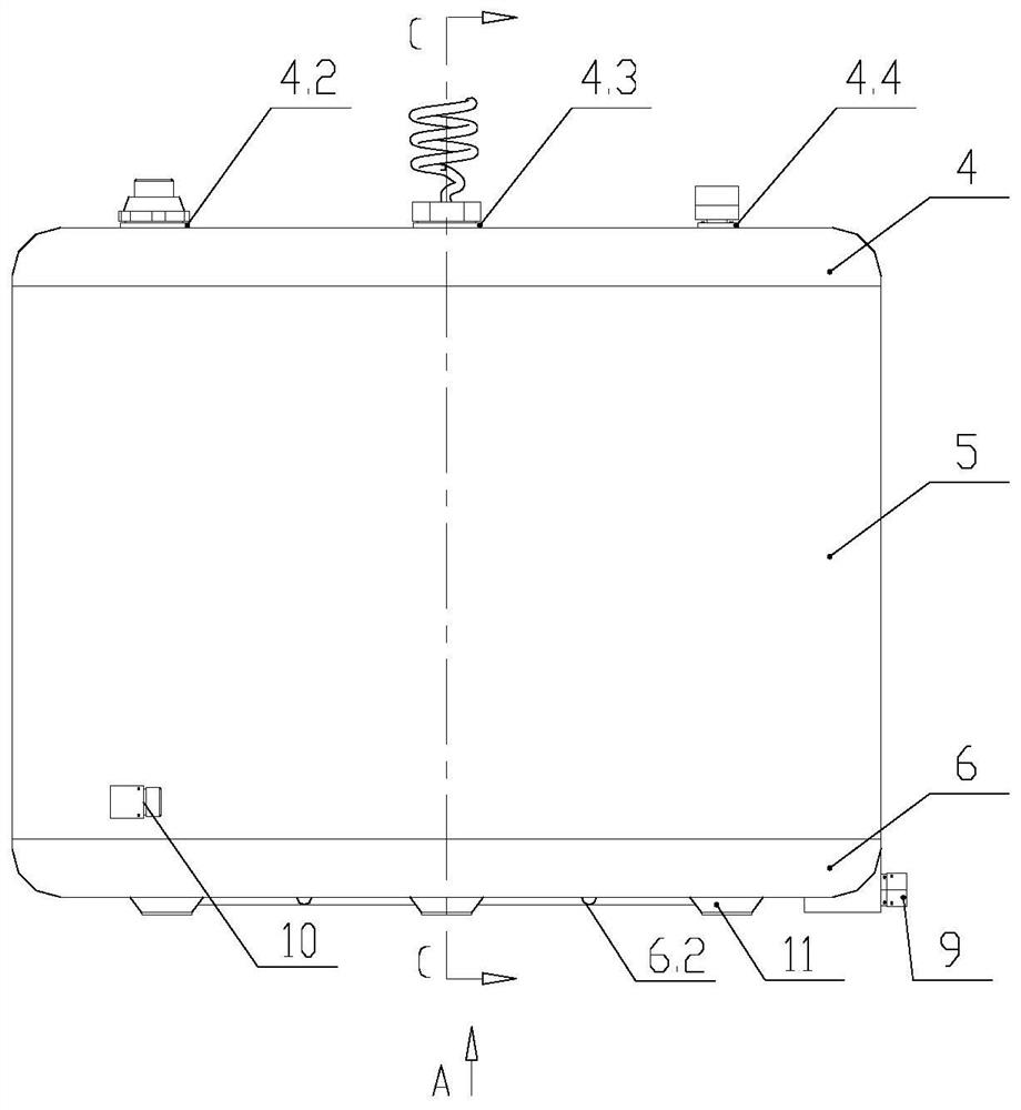 Onboard fire extinguishing agent storage device