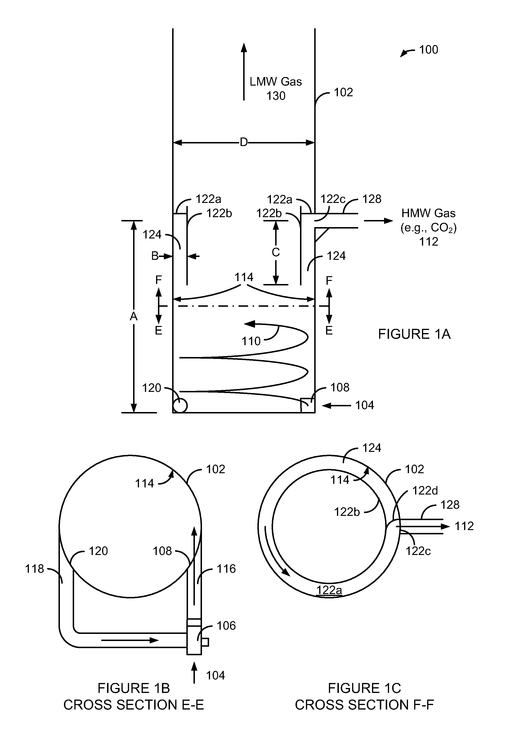Method for separating high molecular weight gases from a combustion source