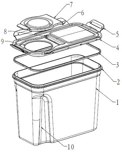 Four-side buckled storage box capable of being flipped