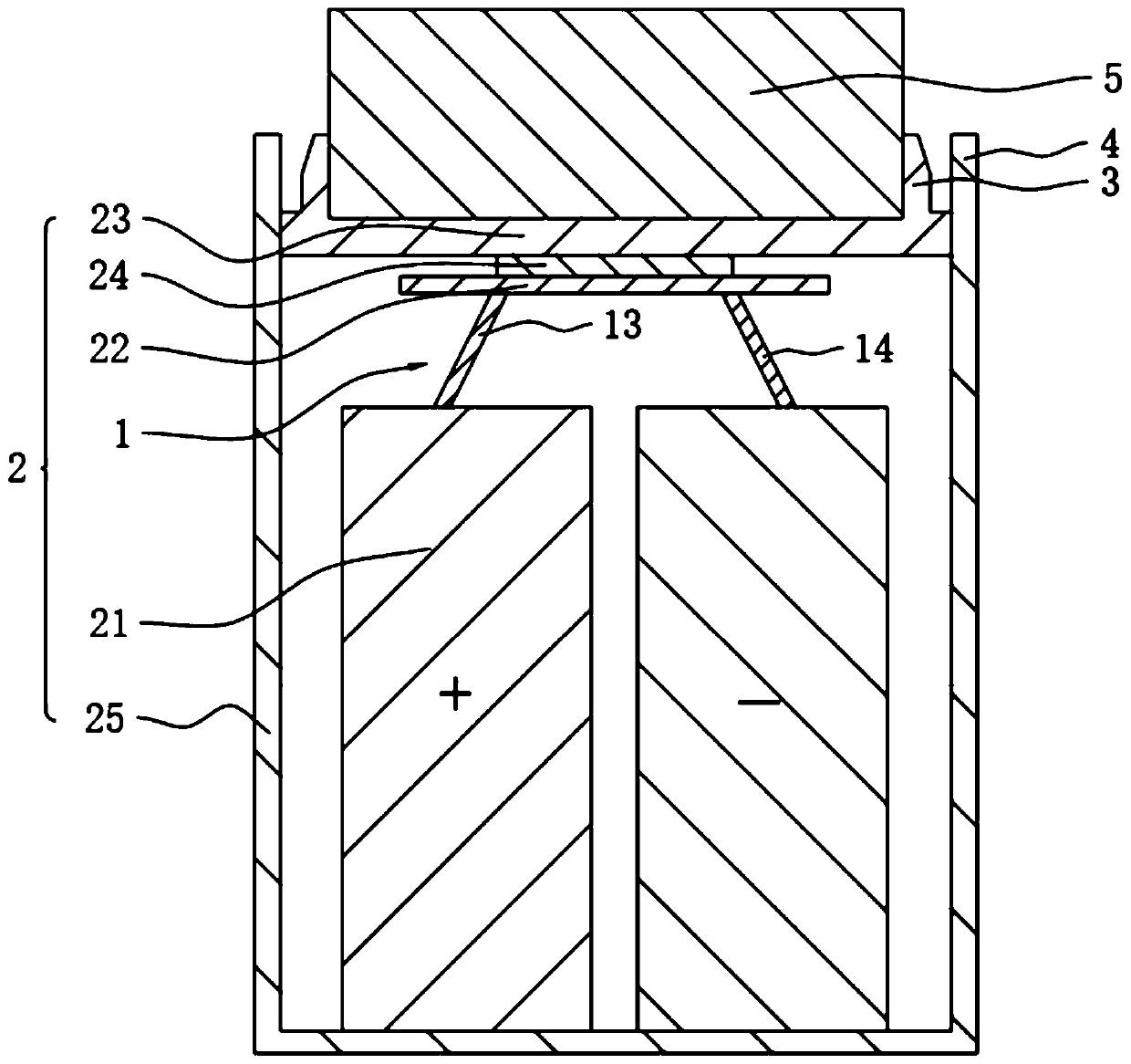 Tab for battery, lithium ion battery and preparation method of lithium ion battery