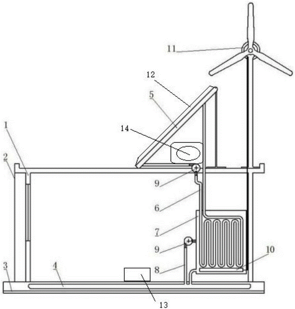 Solar farm house heating system