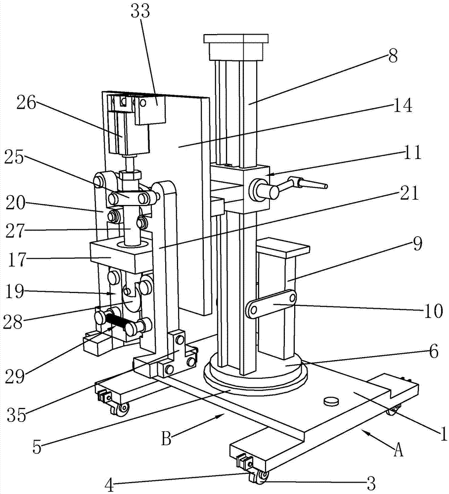 Clamping device applied to mechanical accessory production
