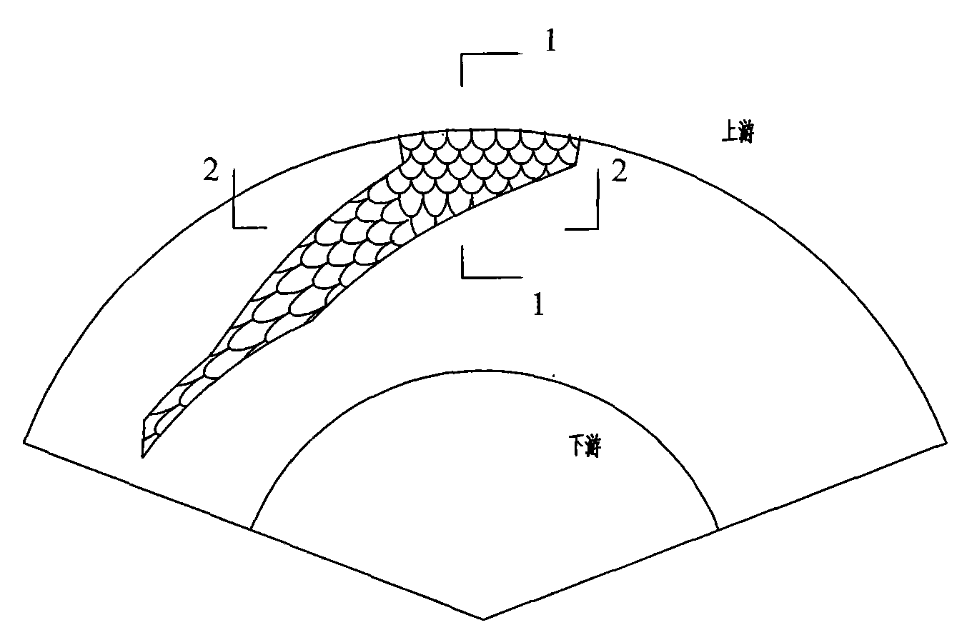 Gas end surface sealing structure with three-dimensional feather-like textured bottom shaped grooves