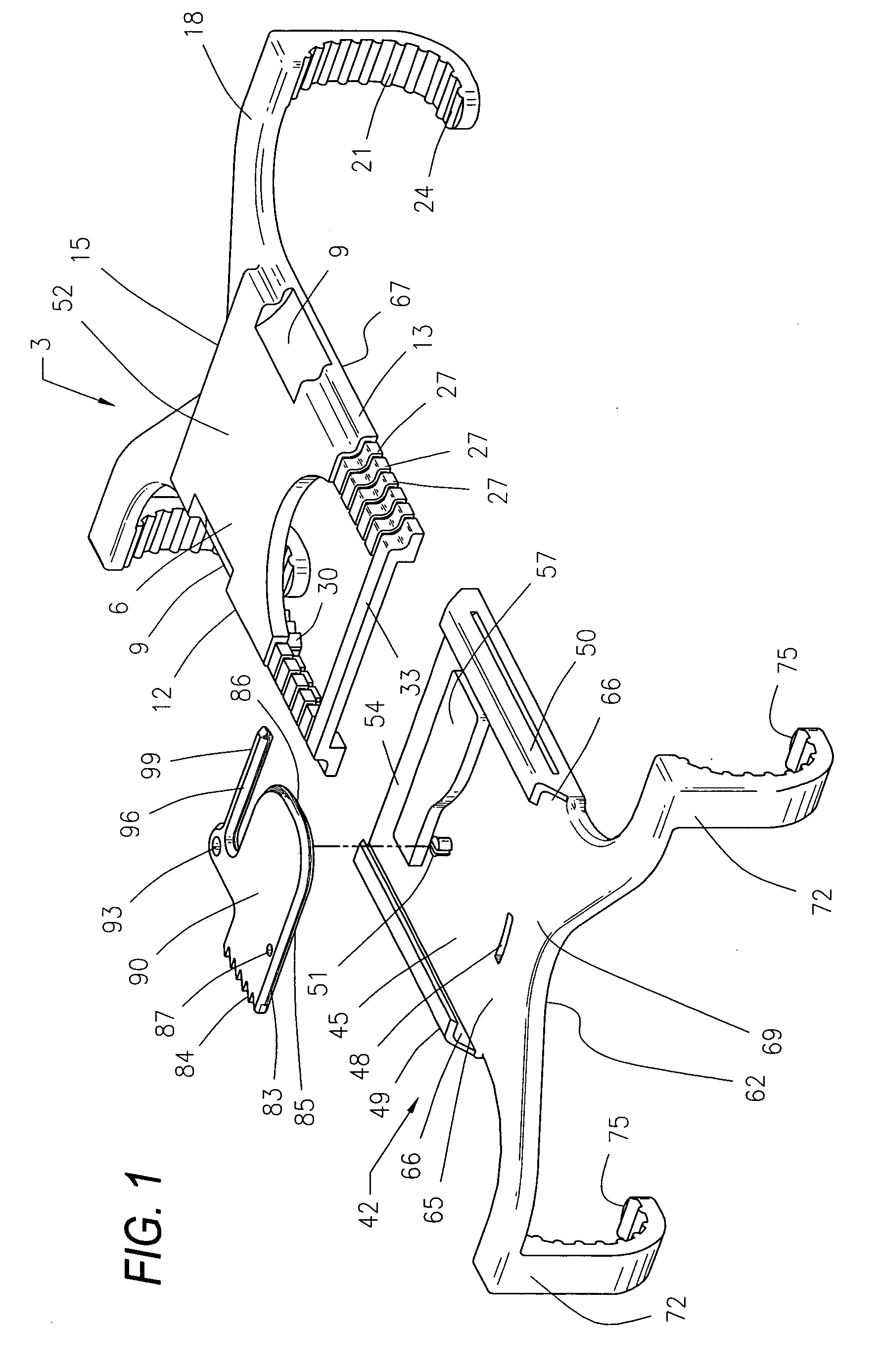 Surgical device for capturing, positioning and aligning portions of a horizontally severed human sternum