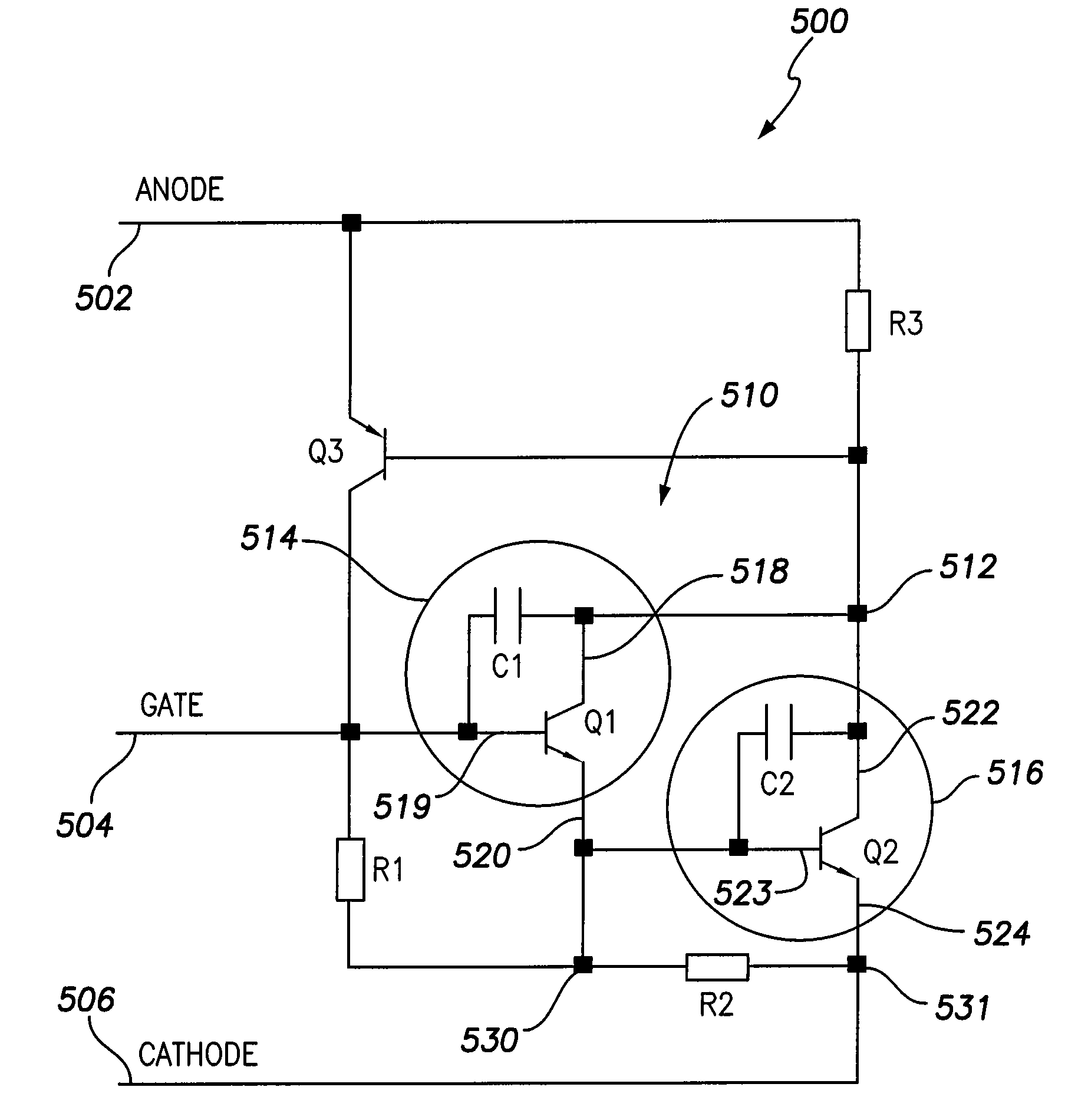 Methods and systems for implementing an SCR topology in a high voltage switching circuit