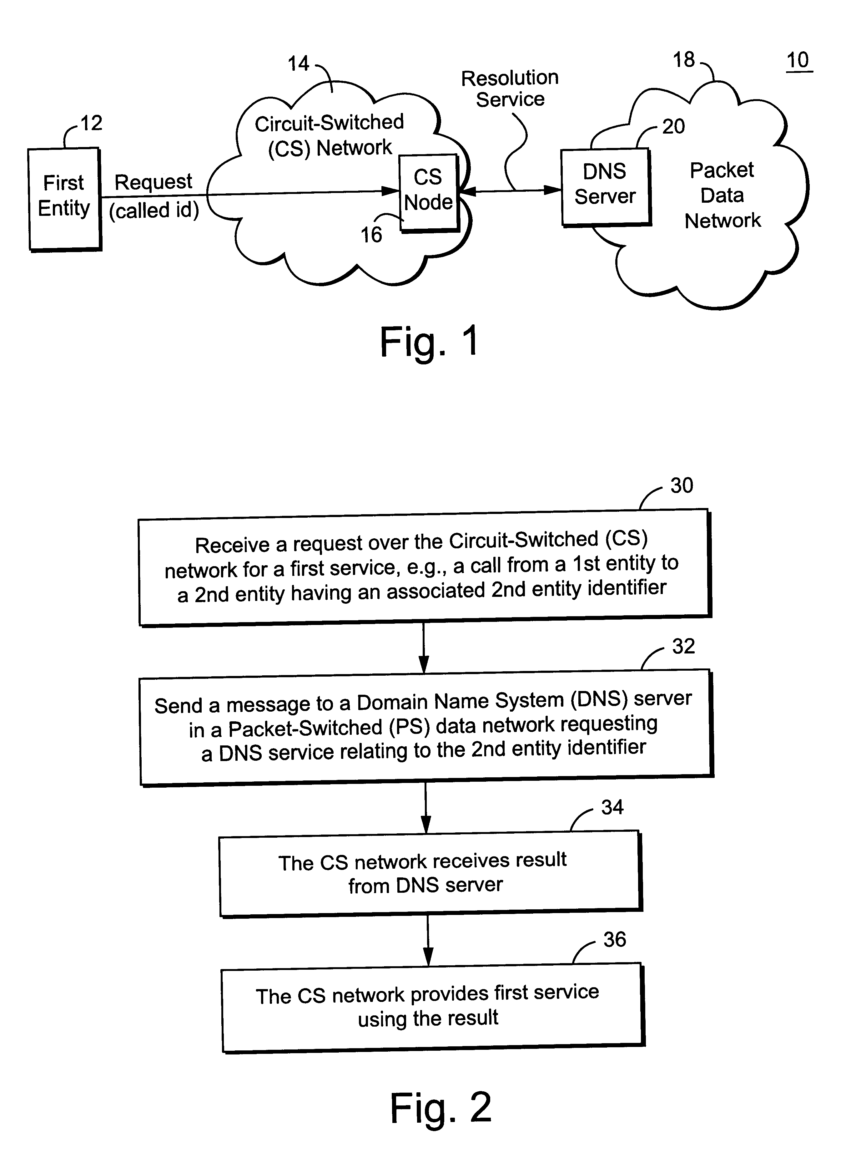 Method and apparatus to carry out resolution of entity identifier in circuit-switched networks by using a domain name system