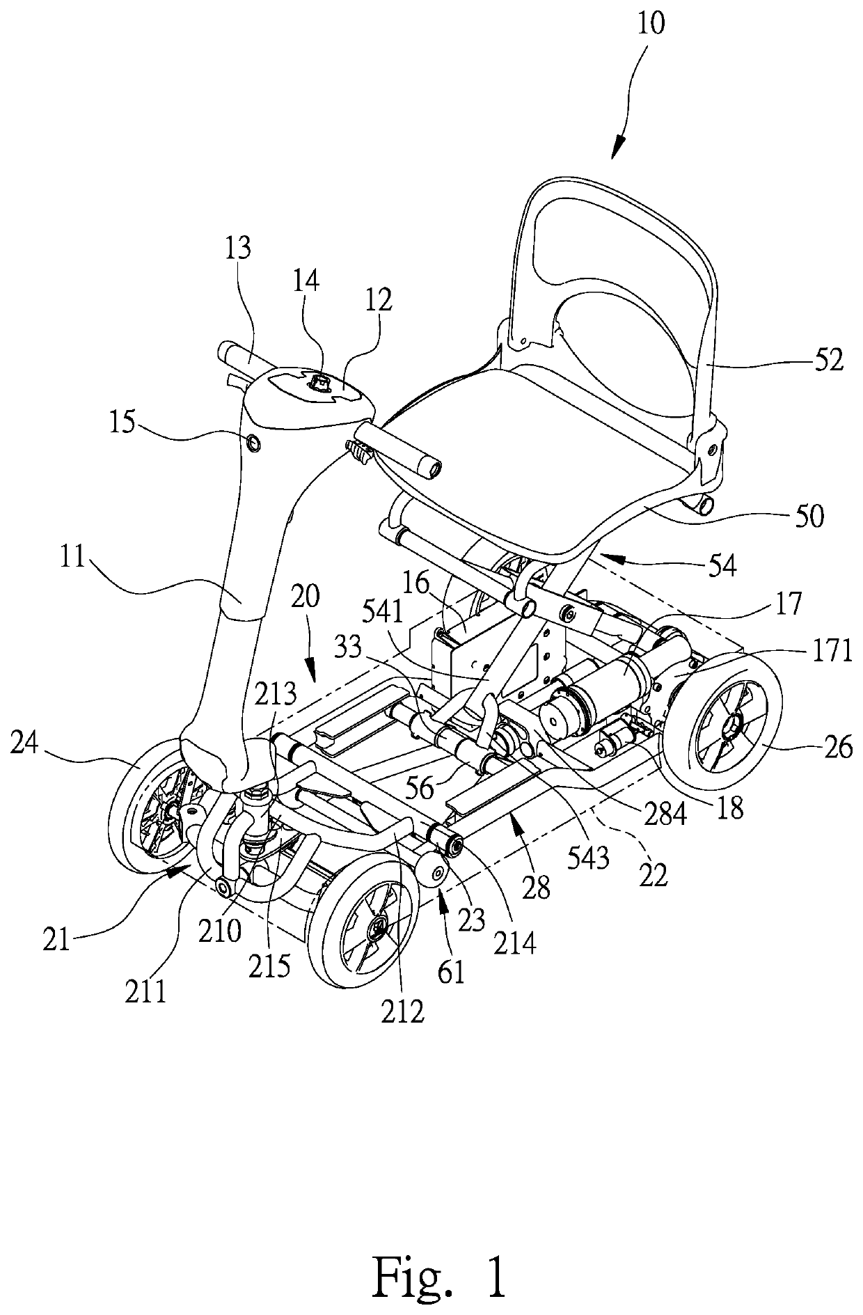 Collapsible mobility scooter