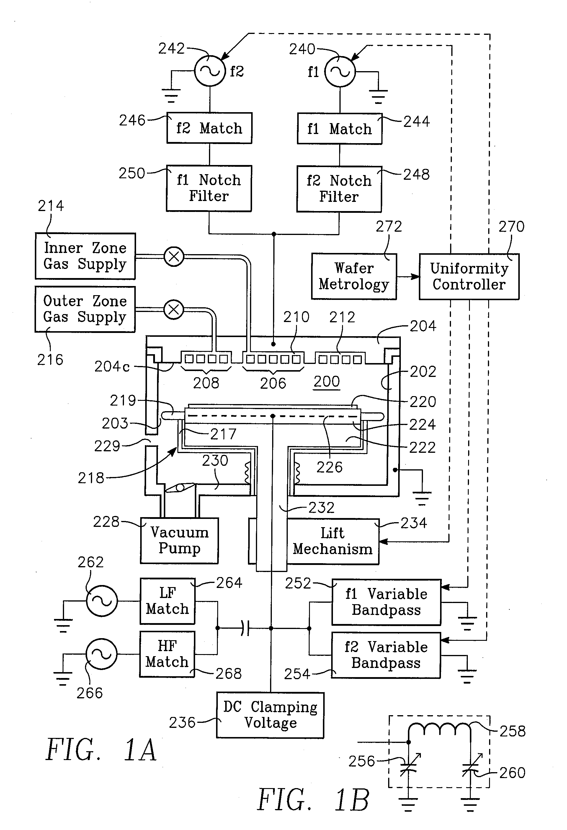 Plasma reactor with ion distribution uniformity controller employing plural vhf sources