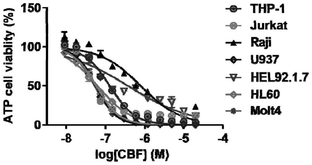 Application of cinobufagin in medicine for treating acute myelogenous leukemia