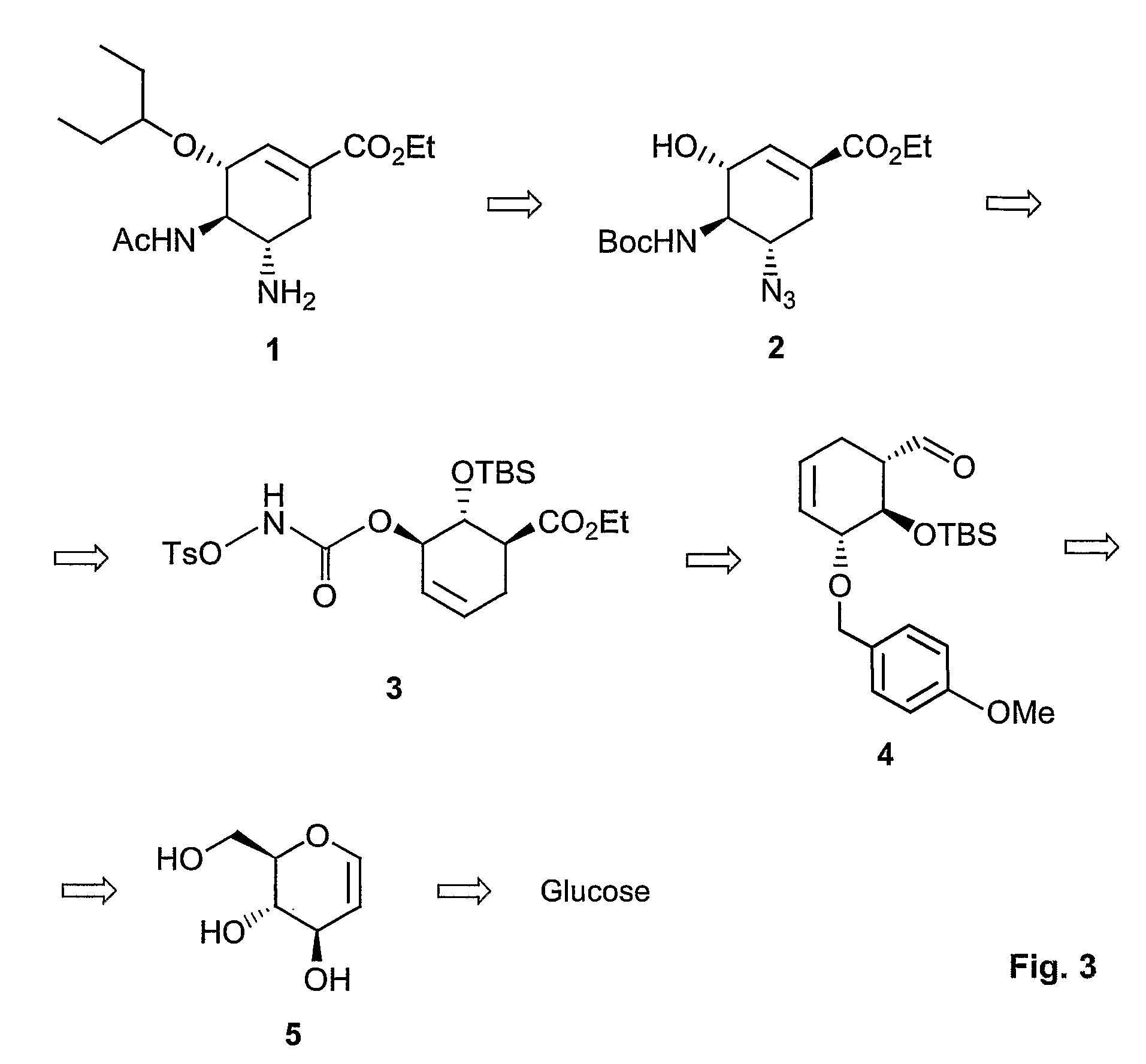 Method of forming oseltamivir and derivatives thereof