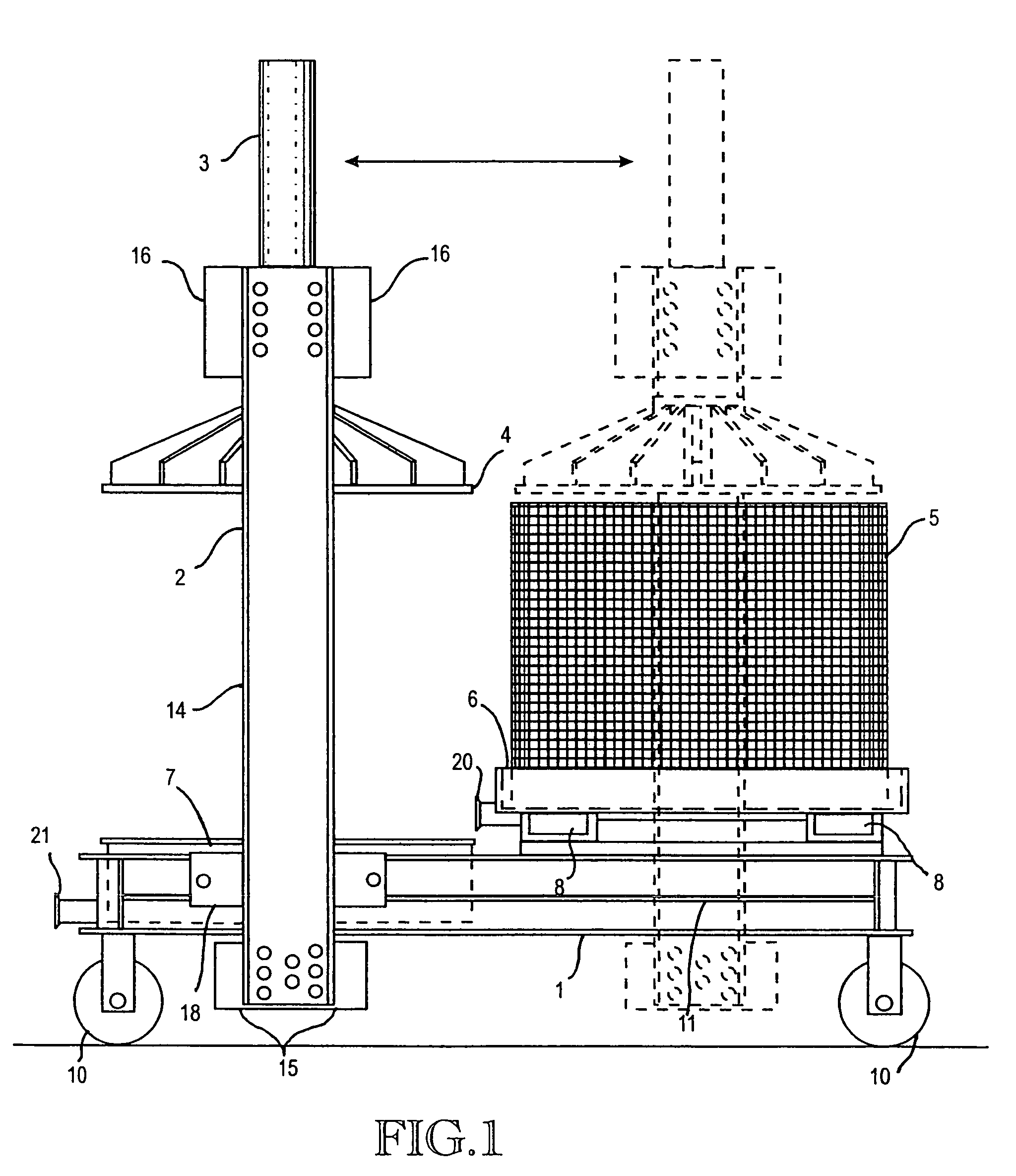 Horizontally positionable vertical wine press