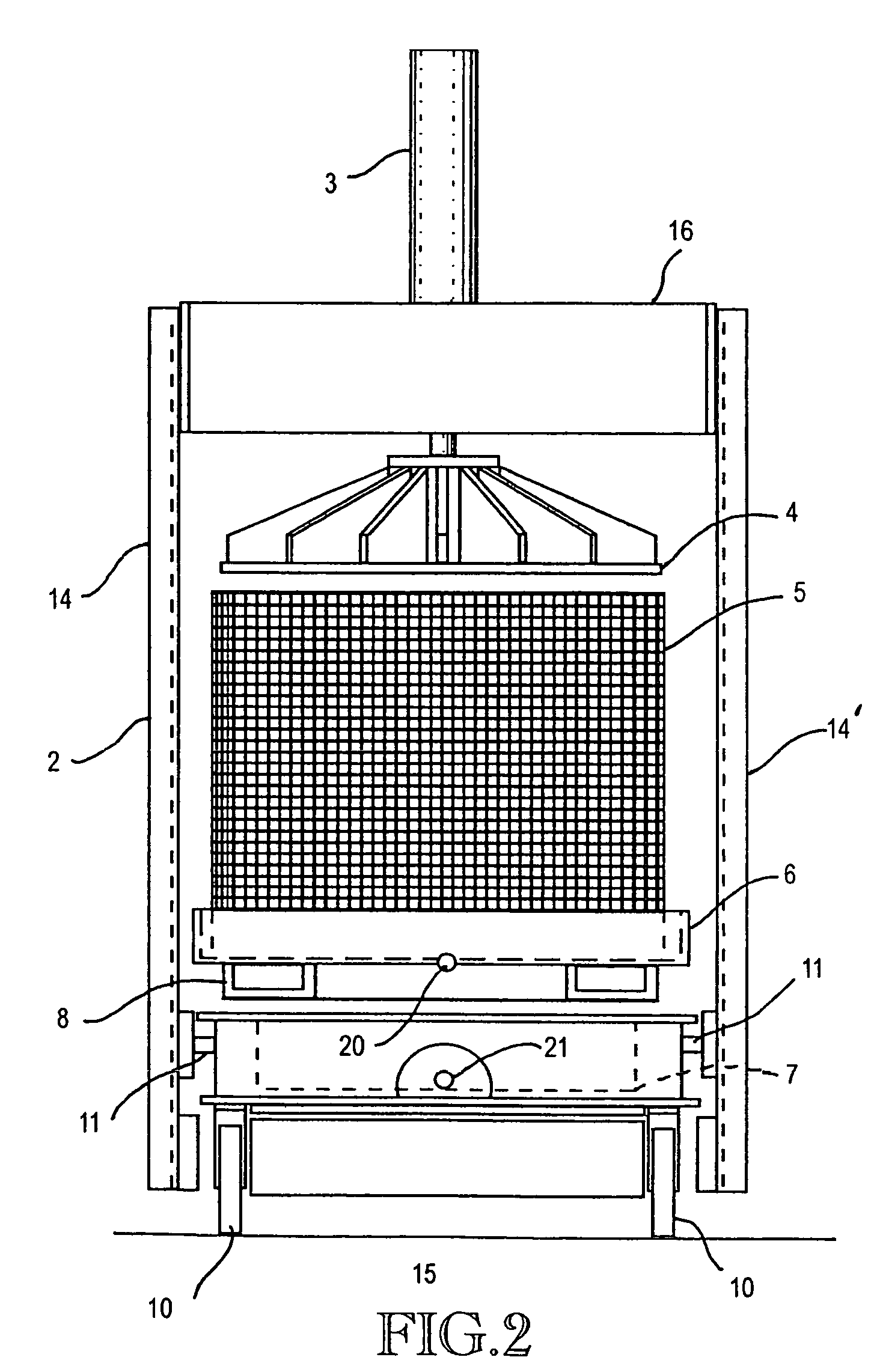 Horizontally positionable vertical wine press