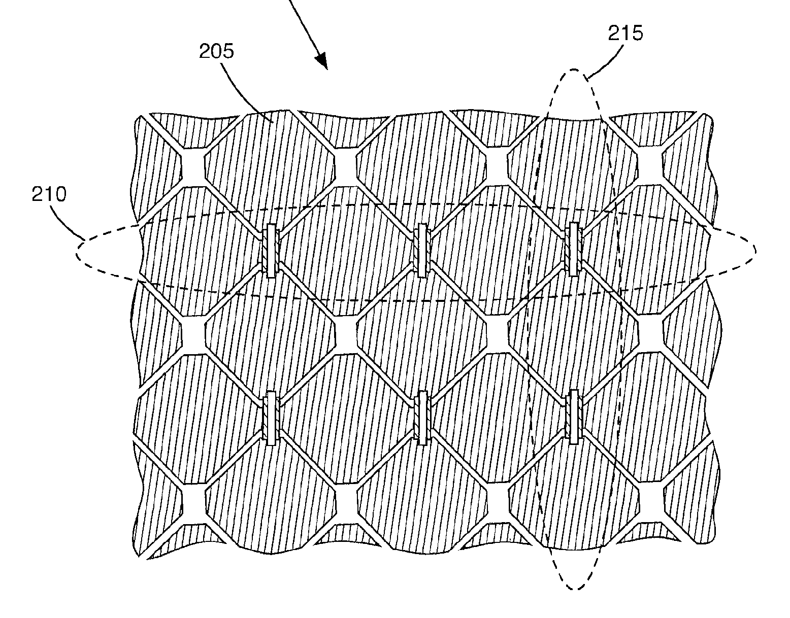 Projected capacitive touch sensor with asymmetric bridge pattern