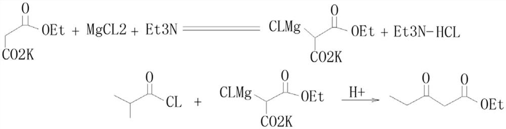 Preparation process of isobutyryl ethyl acetate