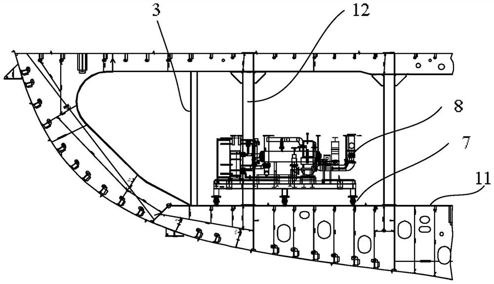 Cabin sealing installation method of a water glycol unit for dual-fuel bulk cargo shi