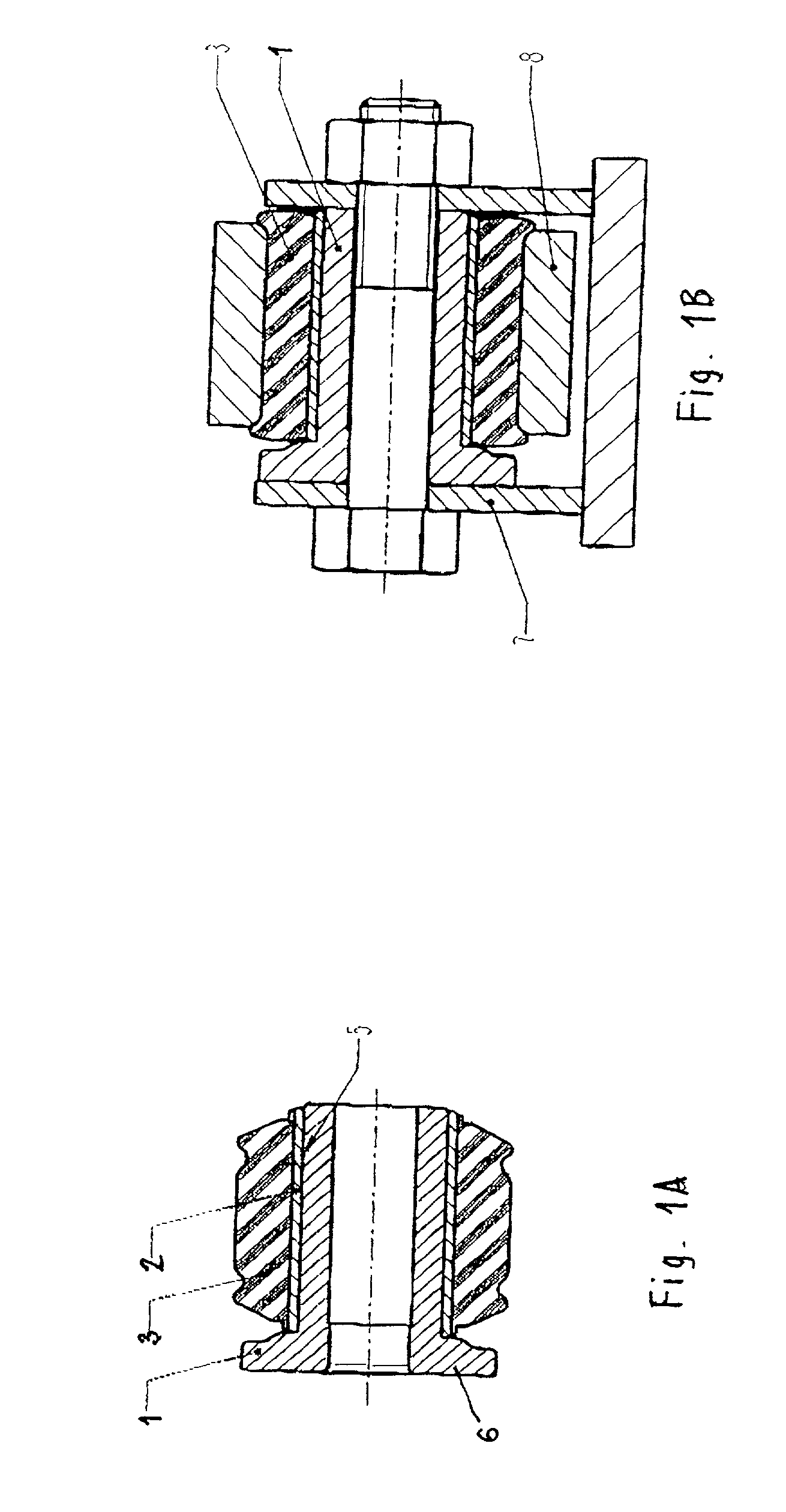 Rubber bearing for chassis parts in motor vehicles