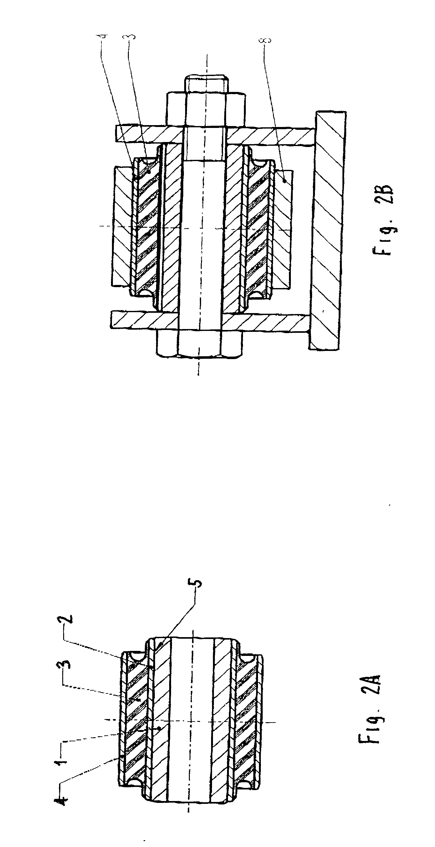 Rubber bearing for chassis parts in motor vehicles