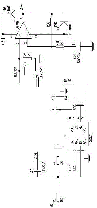 Electronic meridian treatment device with small waveform distortion factor