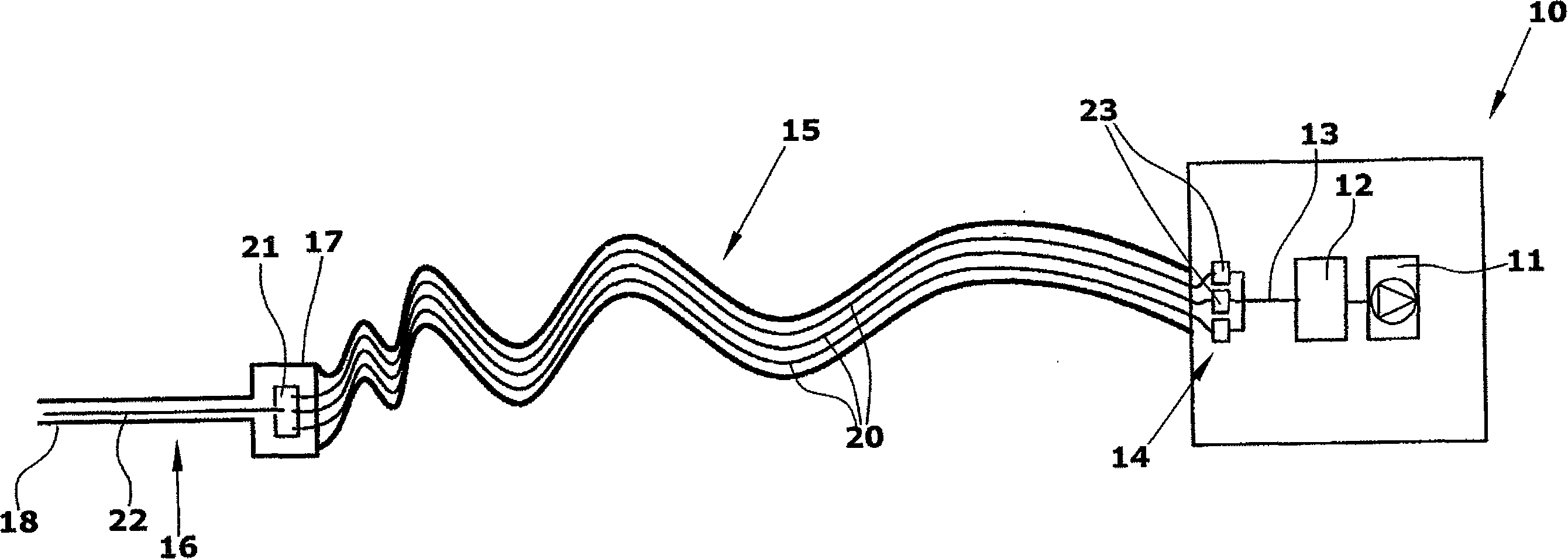 Leak indicator comprising a sniffer probe