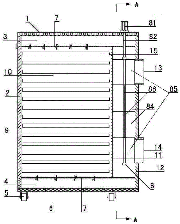 A through-flow food drying device with two-way commutation function