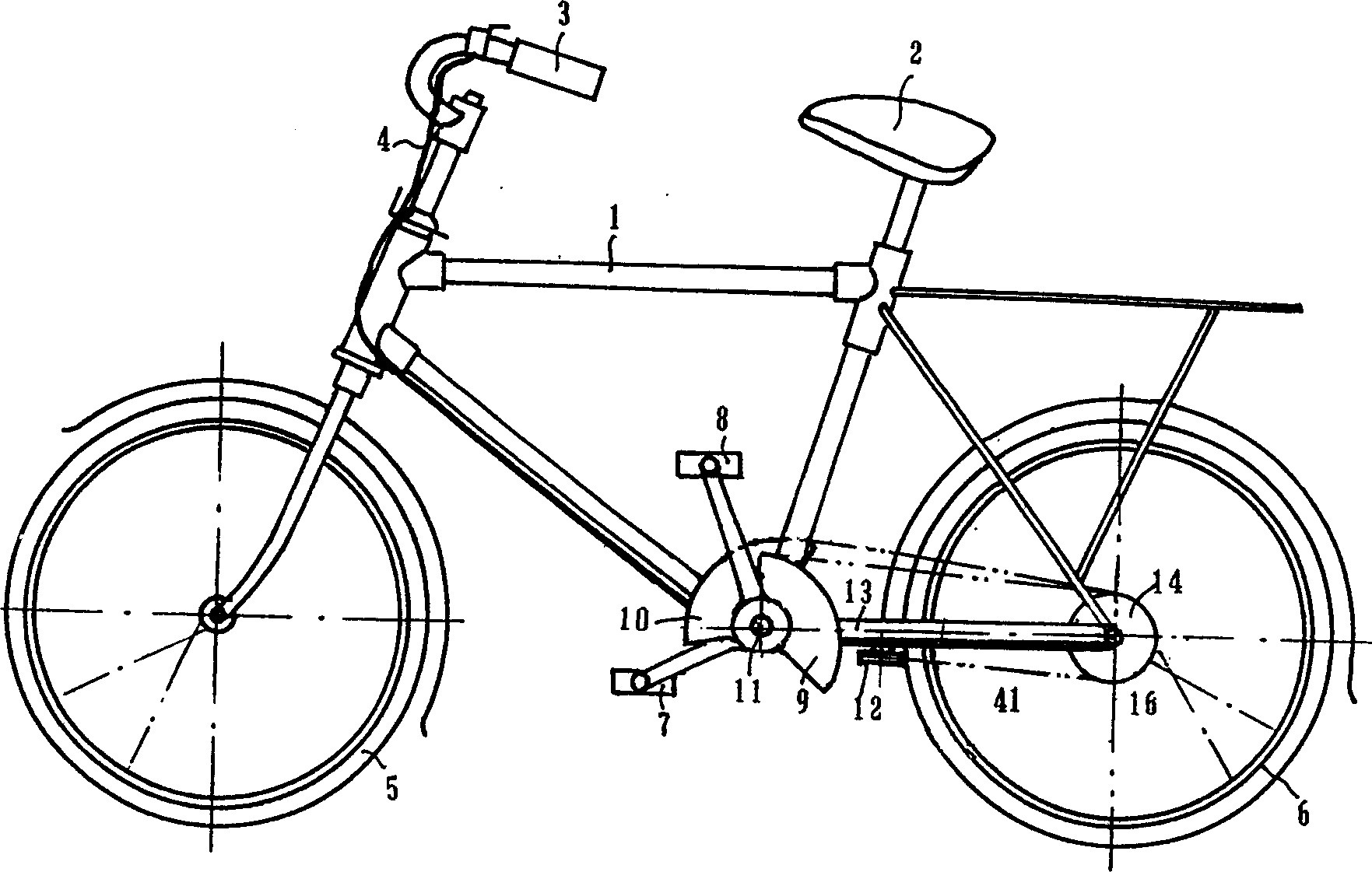 Reciprocating footoperated bicycle with dual flywheels