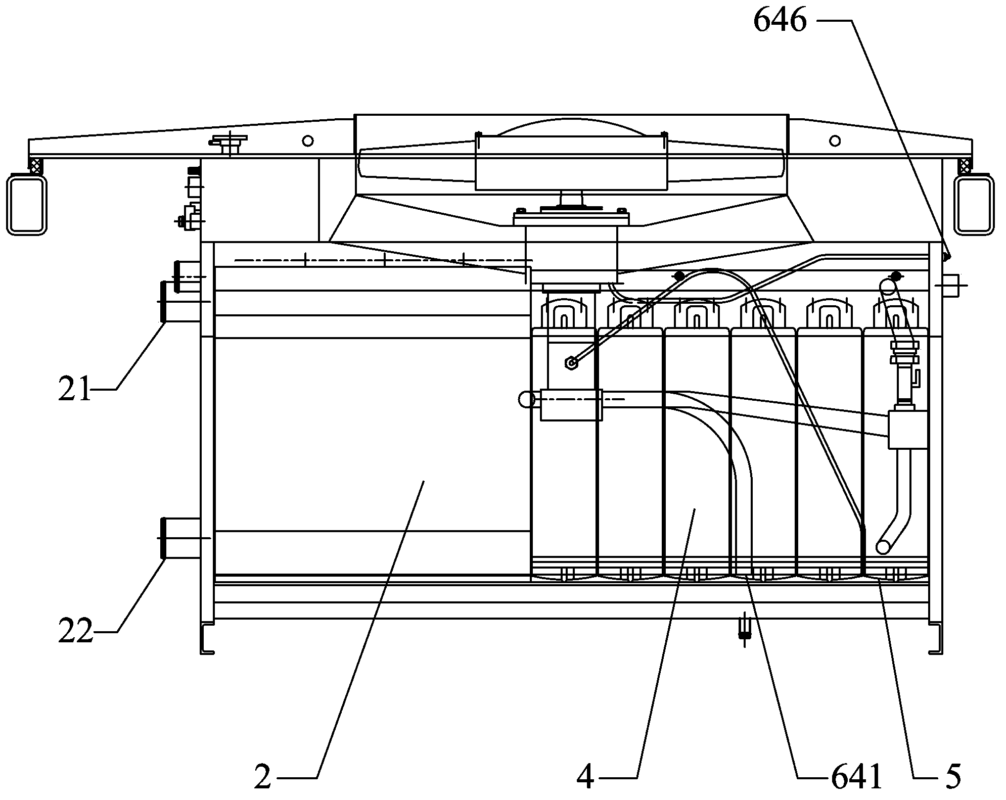 Modularized cooling device for internal combustion locomotive