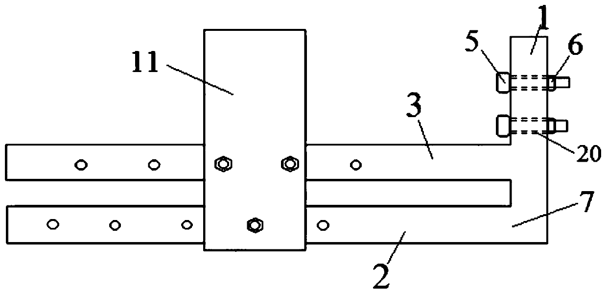 Novel L-shaped square steel formwork support, adjustable column hoop and construction method