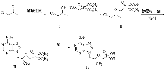 Method for synthesis of PMPA by combining biological technique and chemical technique
