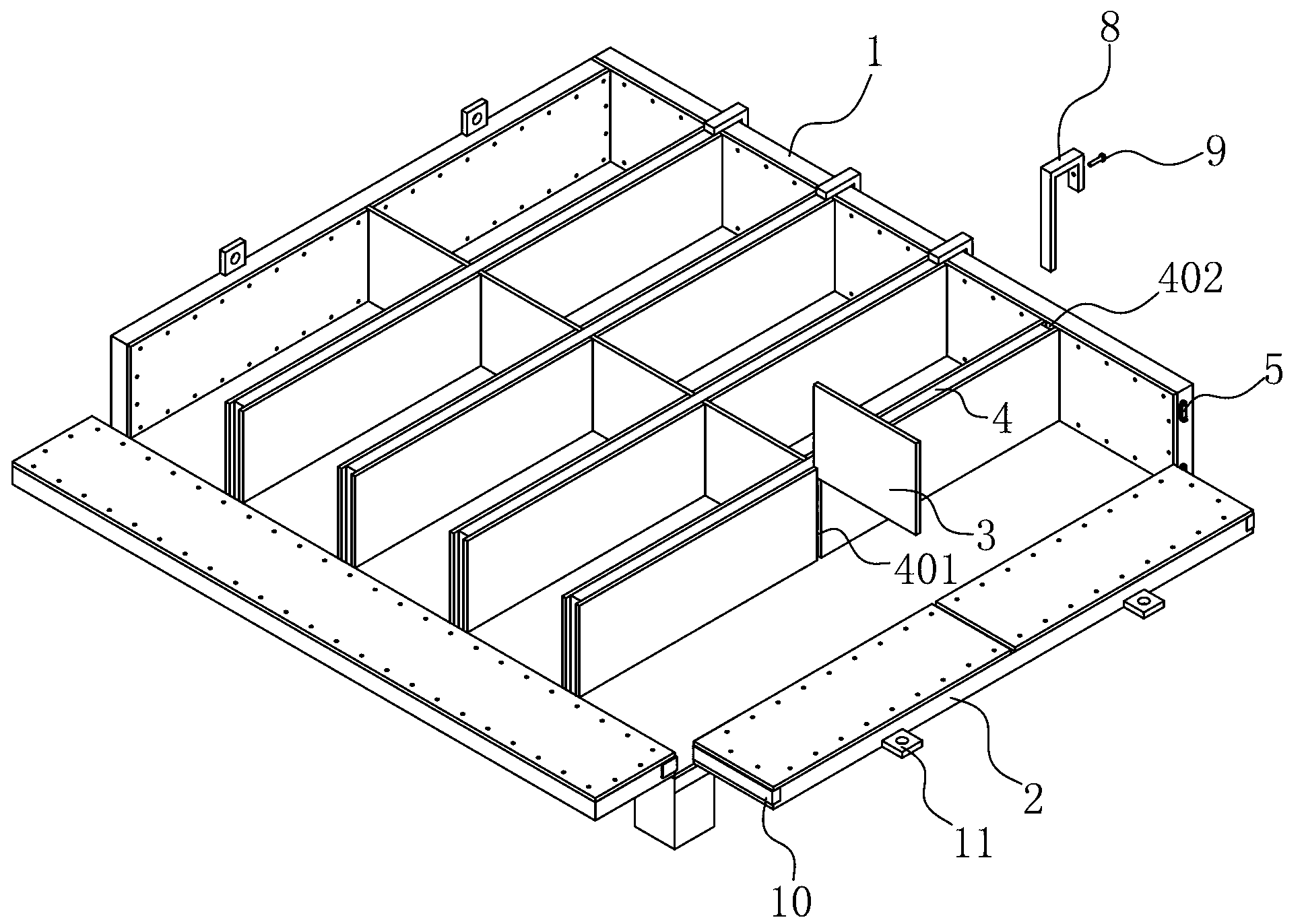 Self-insulation concrete composite building block mold and using method thereof