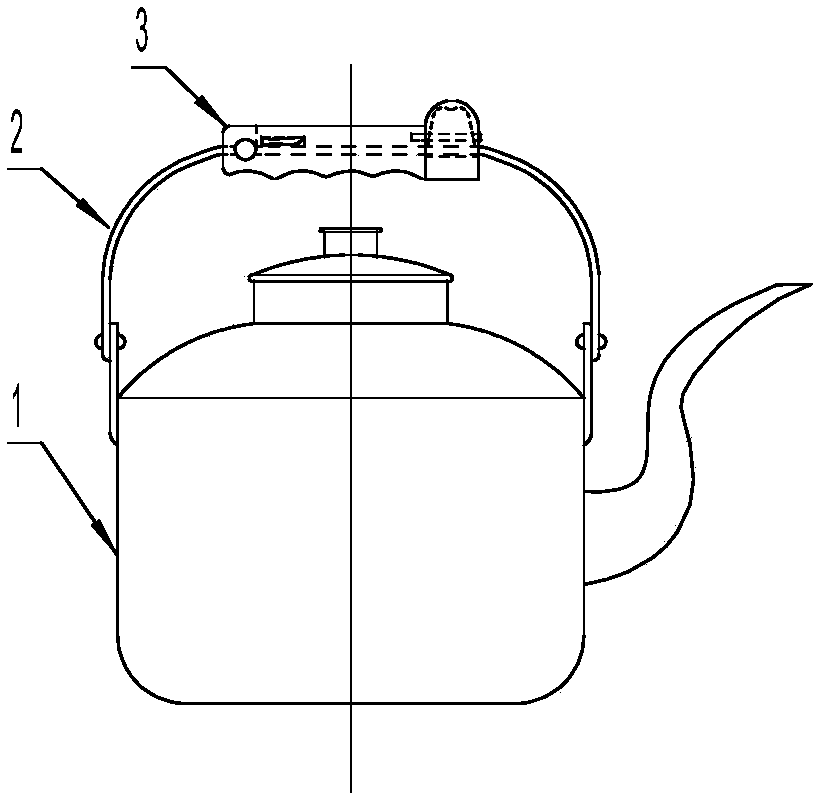 Standable kettle with handle
