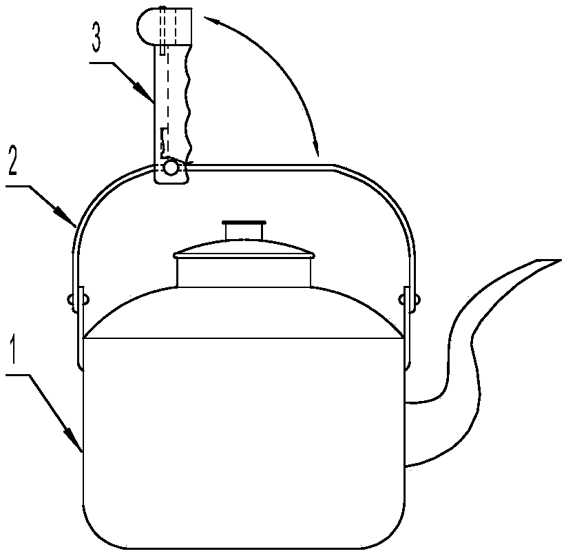 Standable kettle with handle
