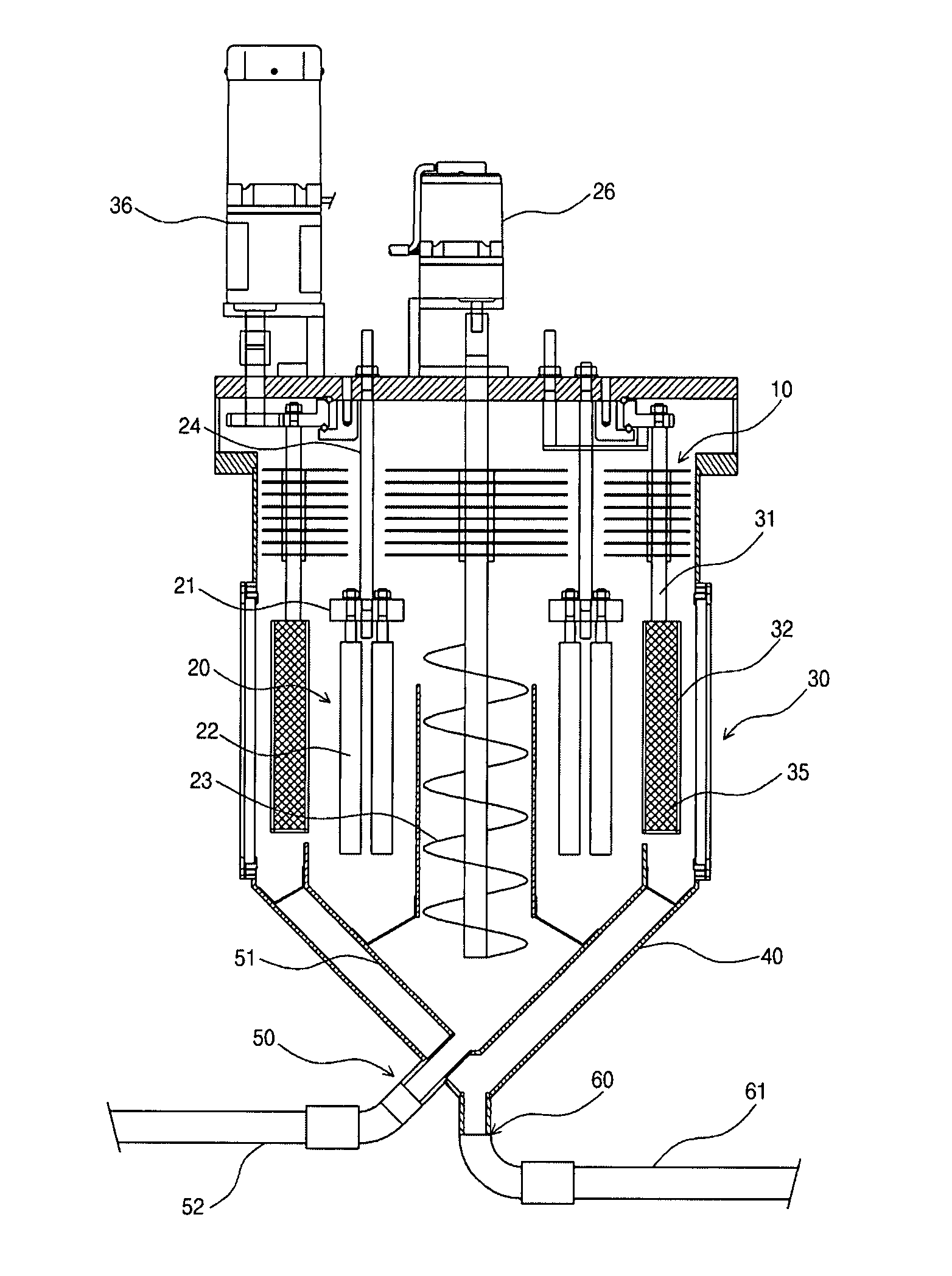 Continuous electrolytic refining device for metal uranium