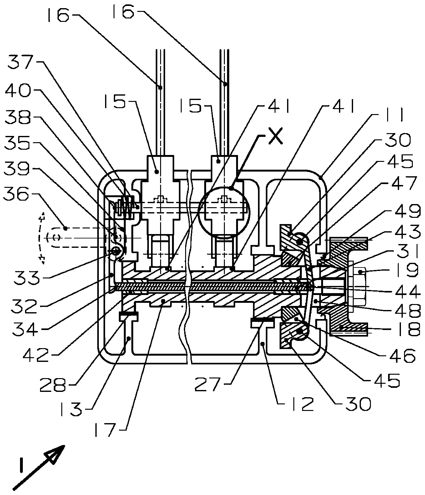 Oil injection pump with centrifugal regulator