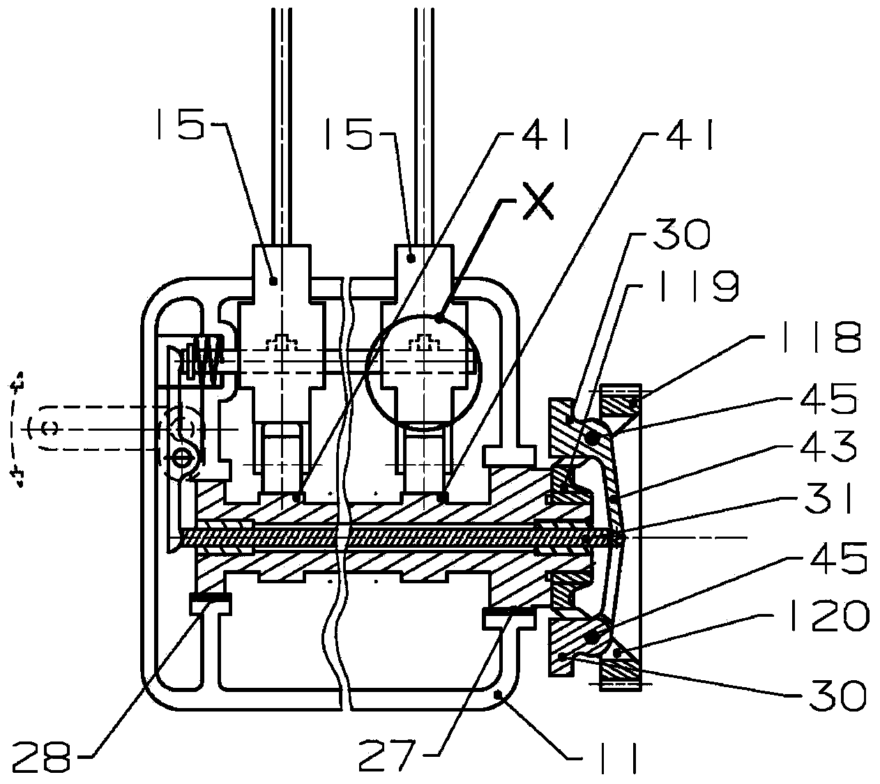 Oil injection pump with centrifugal regulator