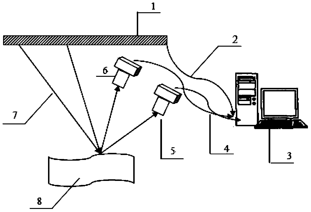 Mirror object measuring device and method based on binocular vision