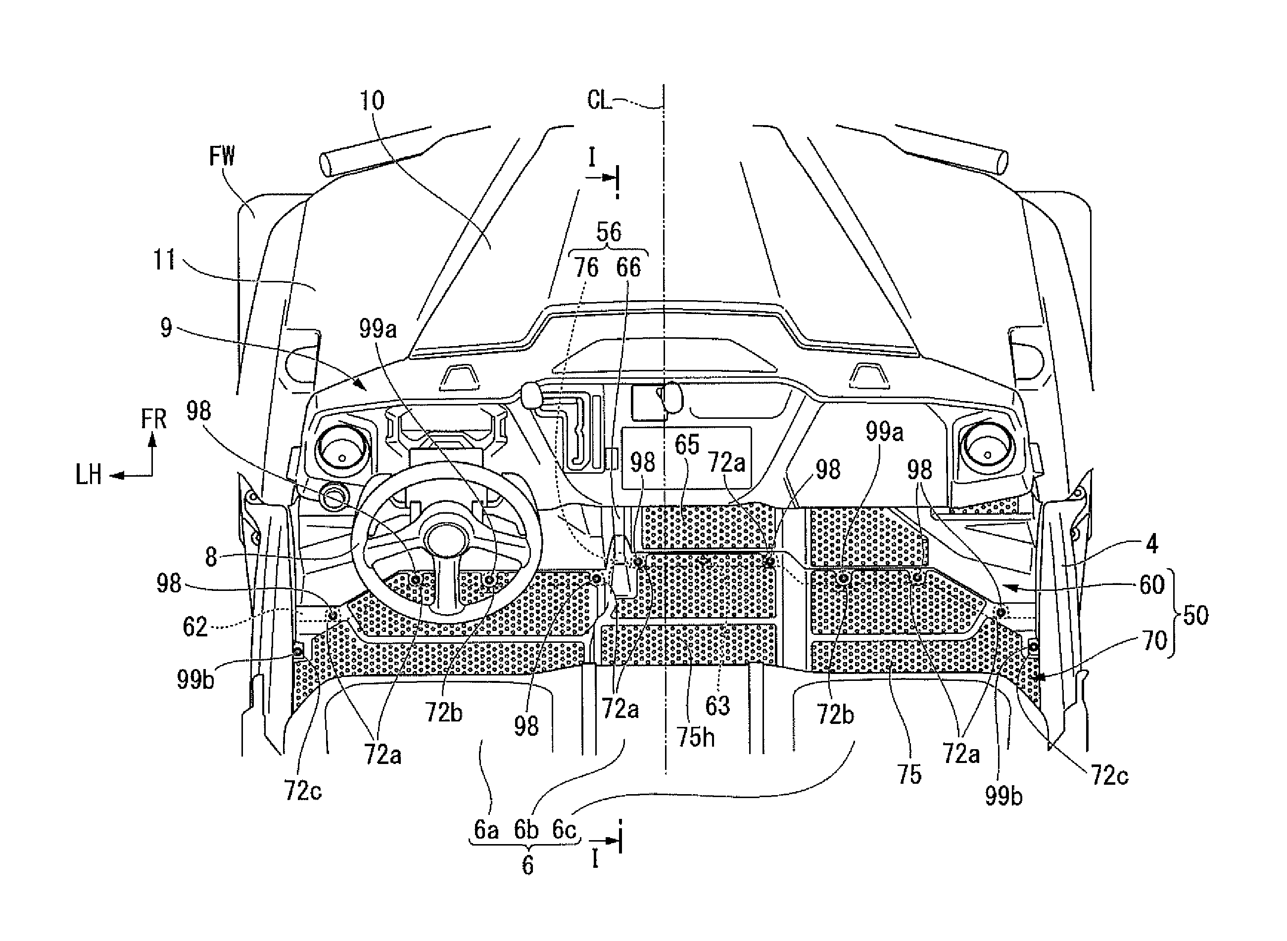 Floor support structure of vehicle