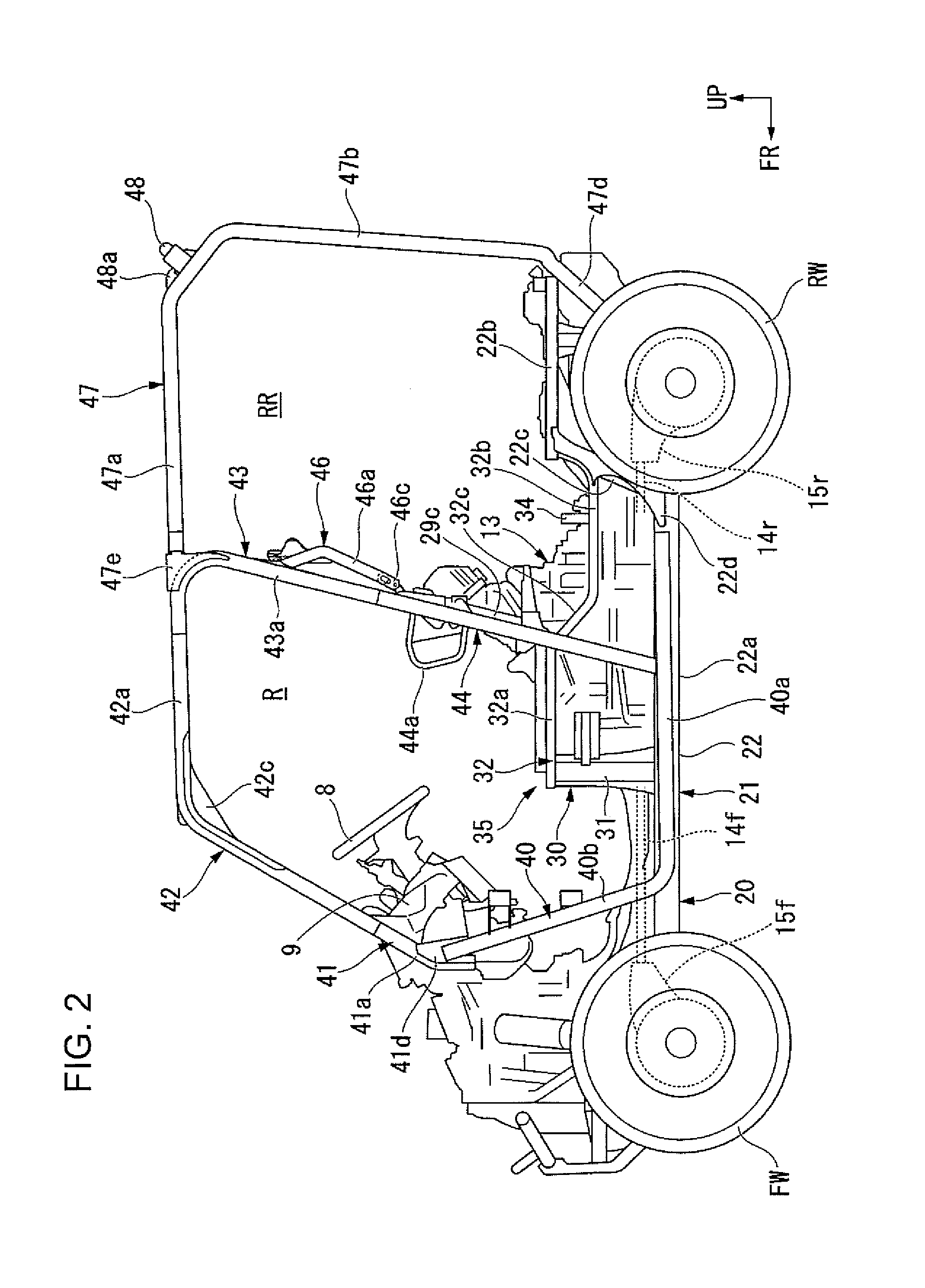 Floor support structure of vehicle