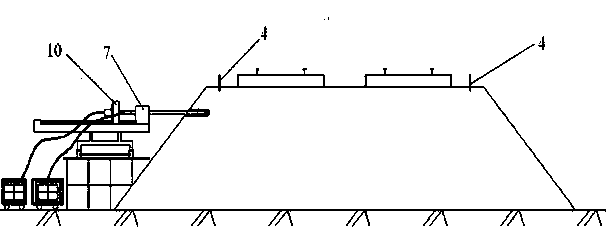 Construction method for reinforcing railway embankment with horizontal reinforced soil-cement piles